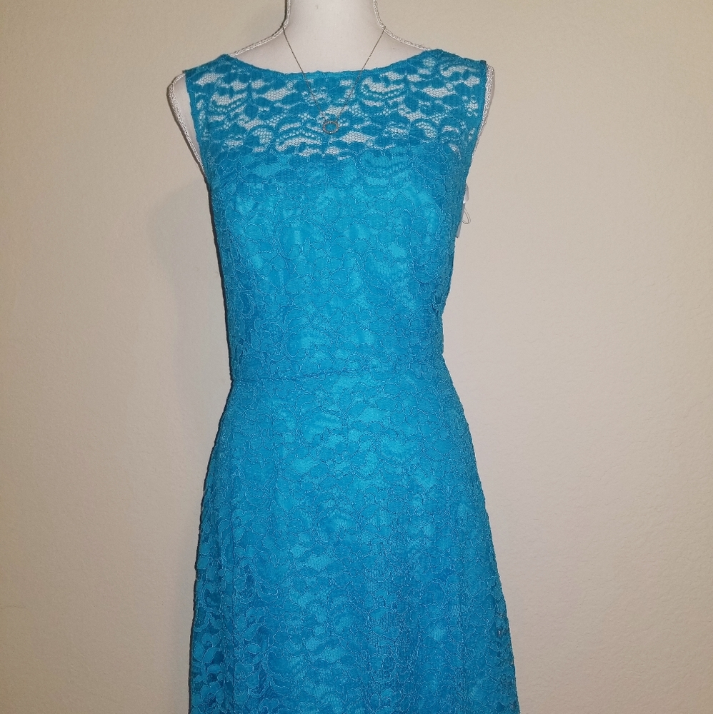 Turquoise Blue Lace Dress